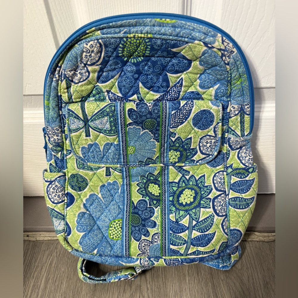 Vera Bradley Blue and Green Patterned Backpack